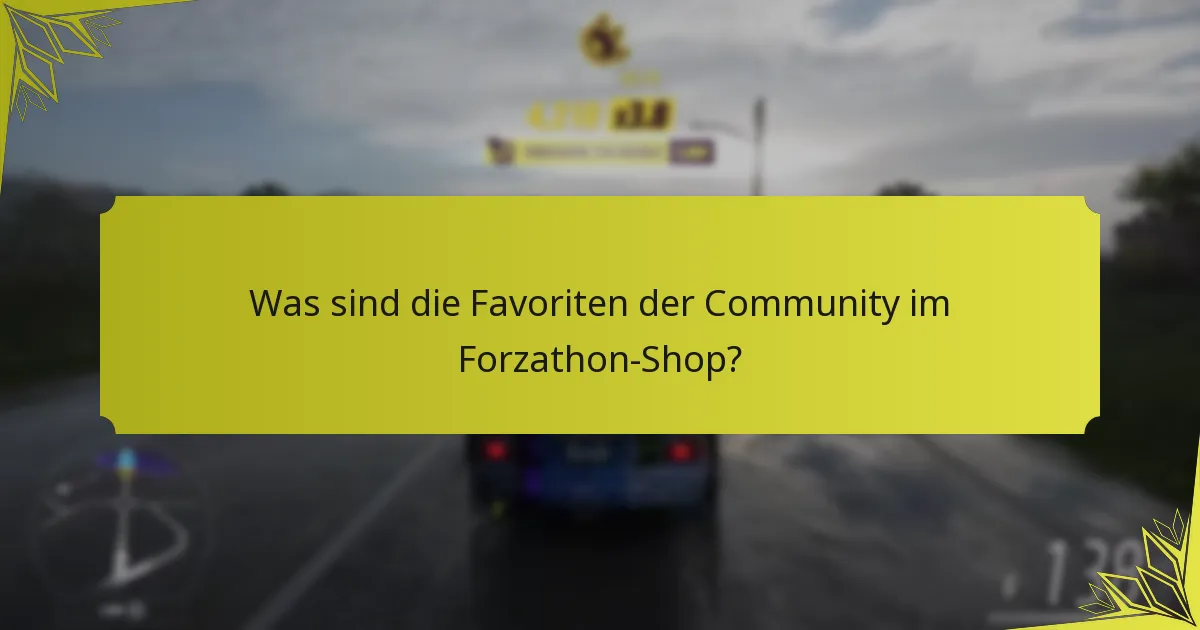 Welche Gegenstände sind derzeit im Forzathon-Shop verfügbar?